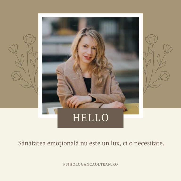 Anca Oltean – Expert în Psihologie Clinică, Hipnoză și Dezvoltare Personală